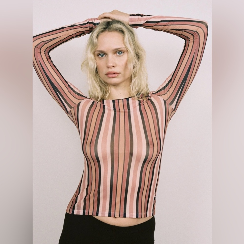 Miaou Long Sleeve Mesh Top XS